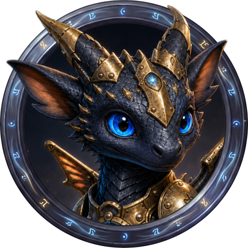 Workshop Dragon portrait token with its glowing rune frame